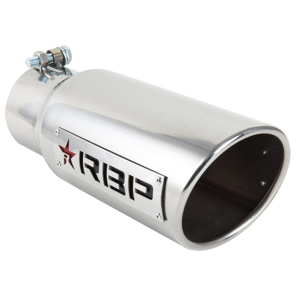 RBP RX-1 Polished Dual-Badged Exhaust Tip Inlet 3.5in. / Outlet 4.5in. / Length 12in. - SS