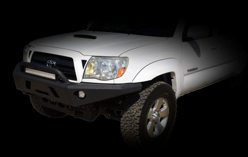 DV8 Offroad 05-15 Toyota Tacoma Front Bumper Winch Ready - Black Powdercoat