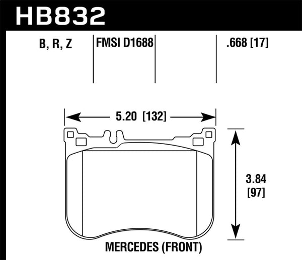 Hawk 14-17 Mercedes-Benz S550 / 13-15 Mercedes-Benz SL550 Sport Performance Ceramic Front Brake Pads