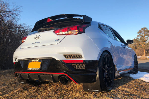 Rally Armor 2019+ Hyundai Veloster N UR Red Mud Flap w/ White Logo