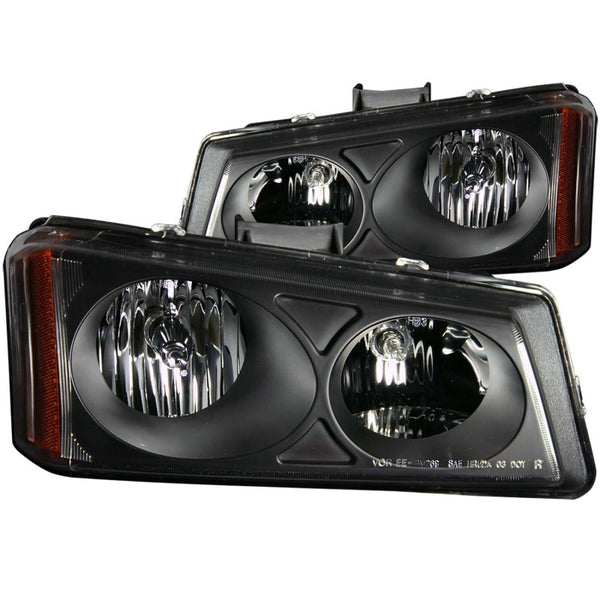 ANZO 2003-2006 Chevrolet Silverado 1500 Crystal Headlights Black