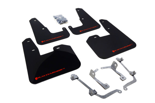 Rally Armor V2 08-11 STI (hatch only) / 11 WRX (hatch only) UR Black Mud Flap w/ Red Logo