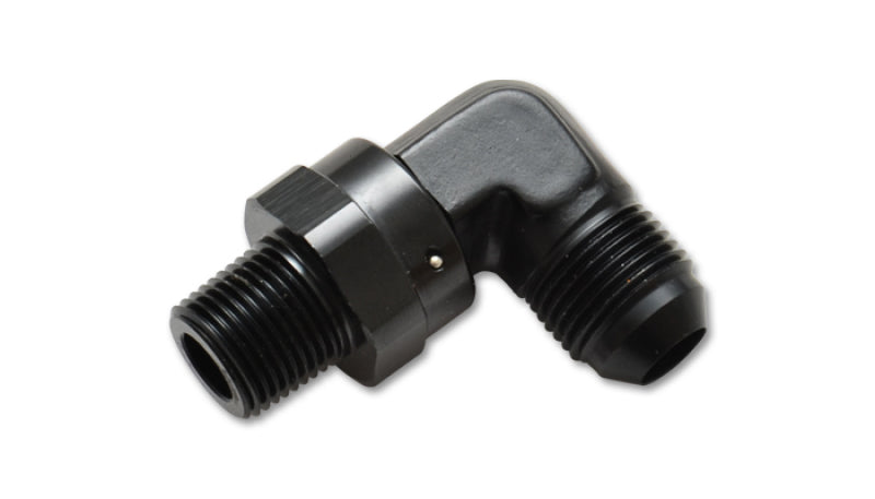 Vibrant -10AN to 1/2in NPT Swivel 90 Degree Adapter Fitting