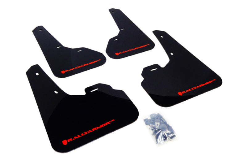 Rally Armor 2010+ Mazda3/Speed3 UR Black Mud Flap w/ Red Logo