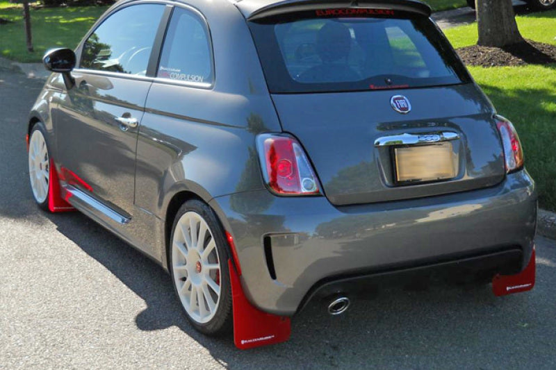 Rally Armor 12+ Fiat 500 (Pop/Sport/Lounge/Abarth) Red Mud Flap w/ White Logo