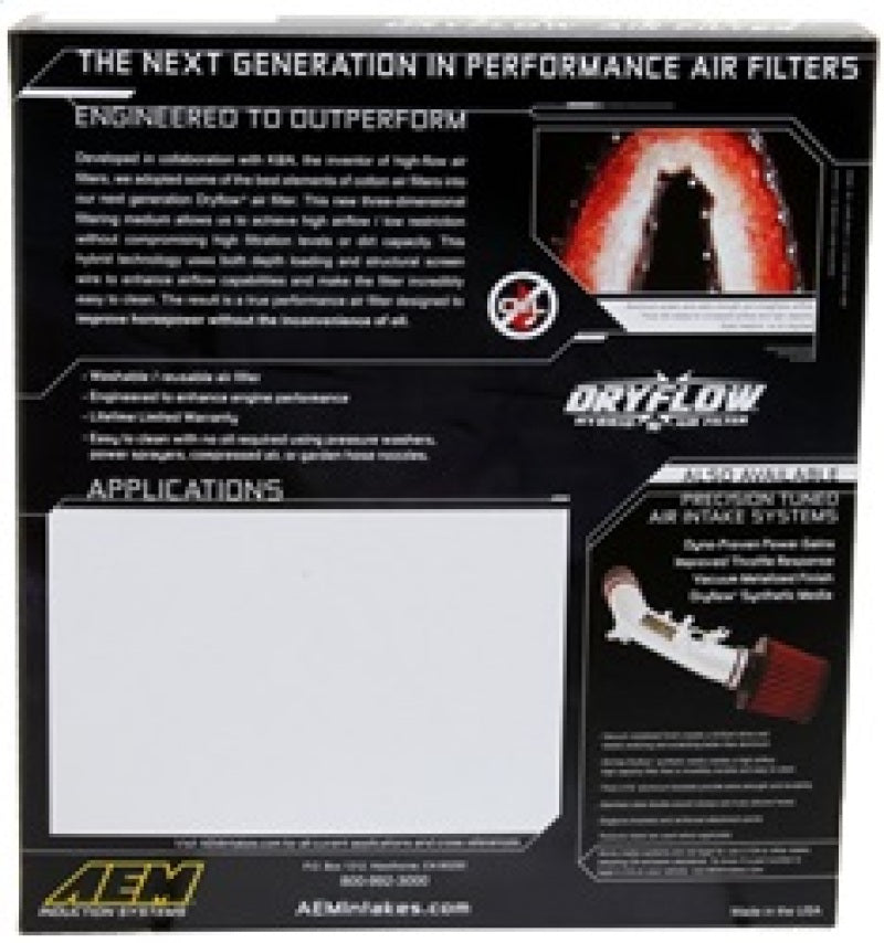 AEM 91-05 Chevrolet/GMC S10/S15 11.313in O/S L x 6in O/S W x 1.313in H DryFlow Air Filter