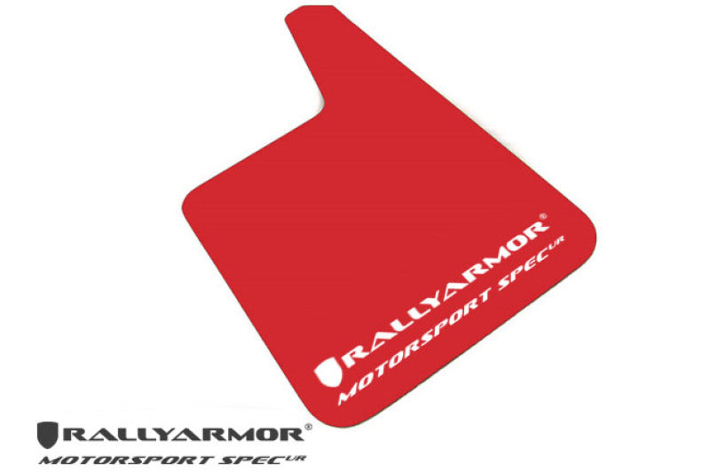 Rally Armor Universal fitment (no hardware) Motorsport Spec Red Mud Flap w/ White Logo