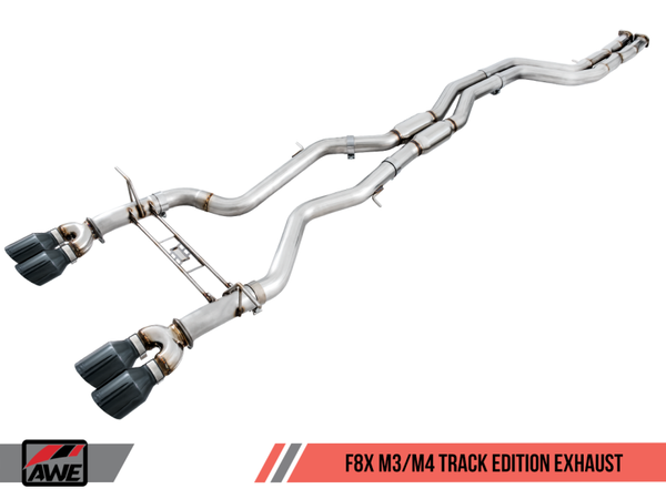 AWE Tuning BMW F8X M3/M4 Non-Resonated Track Edition Exhaust - Diamond Black Tips (90mm)