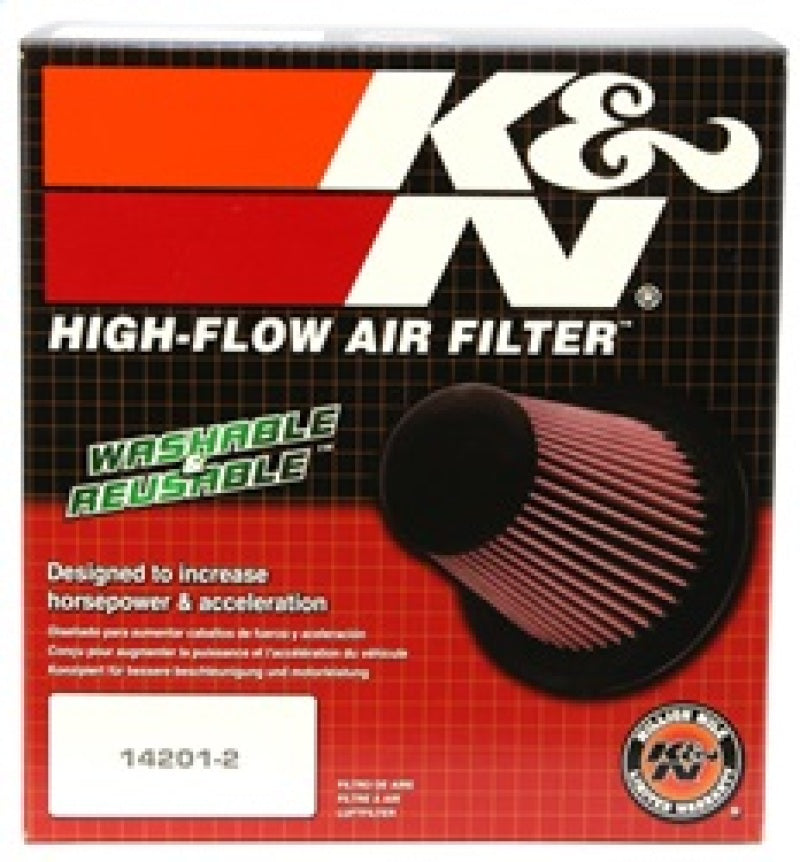 K&N Universal Chrome Round Tapered Air Filter 6in Flange ID x 7.5in Base OD x 5.875in Top OD x 6in H