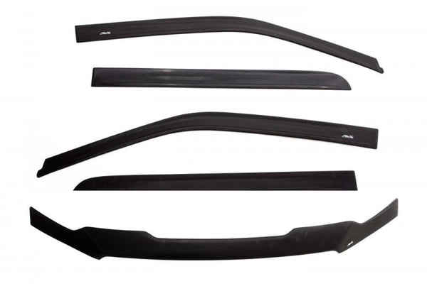 AVS 07-18 Jeep Wrangler (2 Door) Ventvisor & Aeroskin Deflector Combo Kit - Matte Black