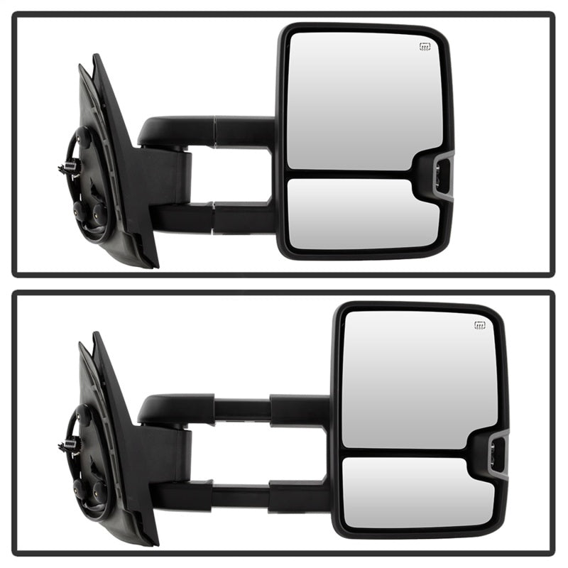 xTune Chevy Silverado 07-13 Heated Smoke LED Signal Telescoping Mirrors MIR-CSIL07S-G2-PWH-SM-SET