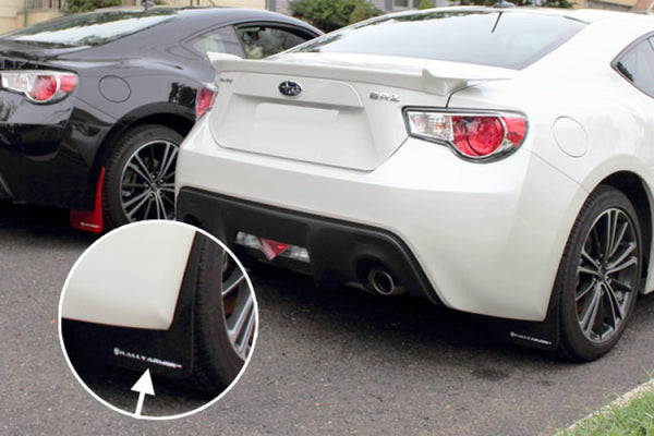 Rally Armor 13+ Subaru BRZ / 13+ Scion FR-S UR Black Mud Flap w/ White Logo