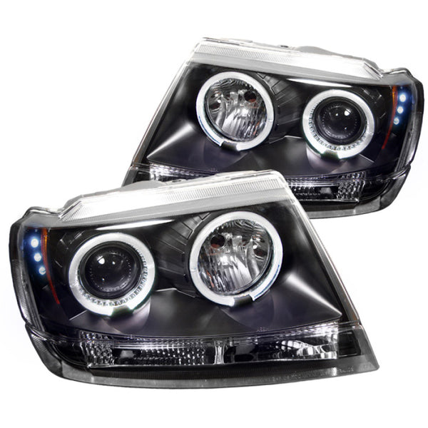 Spyder Jeep Grand Cherokee 99-04 Projector Headlights LED Halo LED Blk - PRO-YD-JGC99-HL-BK