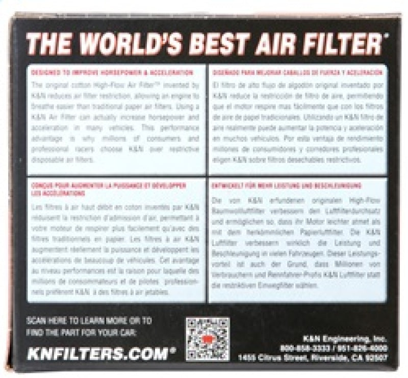 K&N Filter Universal Rubber Filter - Round Straight - 1.5in Flange ID x 3in OD x 3in Height