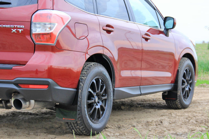 Rally Armor 14+ Subaru Forester Black Mud Flap w/ Grey Logo