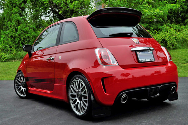 Rally Armor 12+ Fiat 500 (Pop/Sport/Lounge/Abarth) Black Mud Flap w/ Red Logo