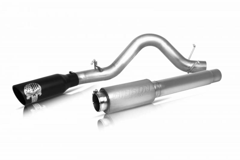 Gibson 07-09 GMC Sierra 1500 SLE 5.3L 4in Patriot Skull Series Cat-Back Single Exhaust - Stainless