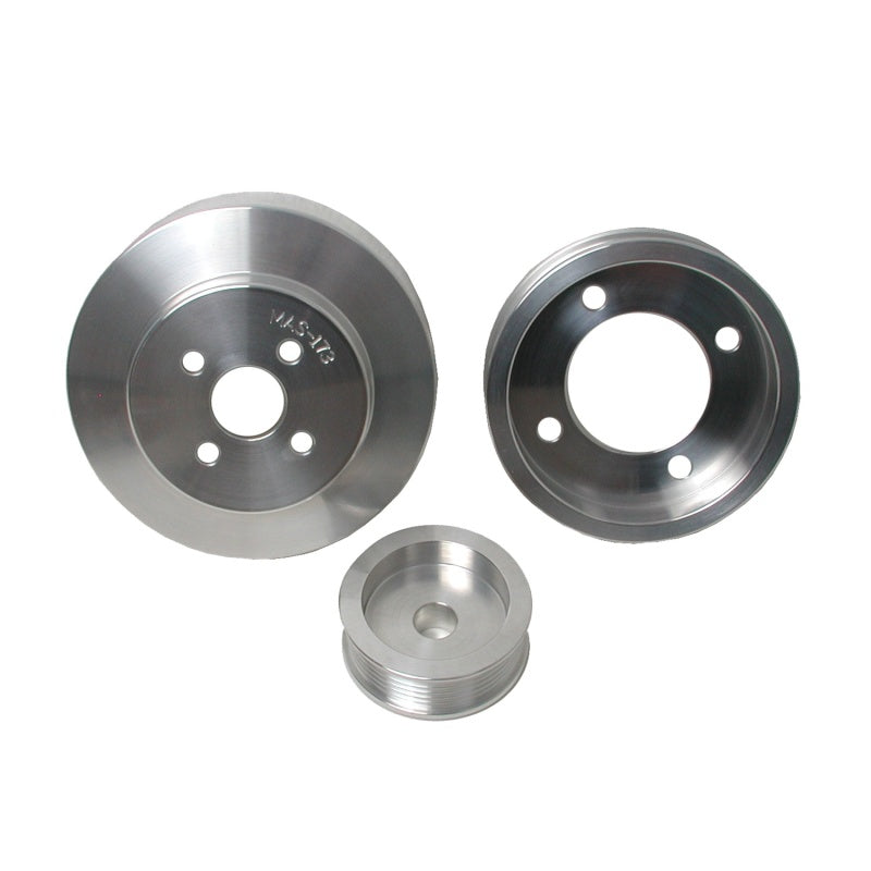 BBK 94-95 Mustang 5.0 Underdrive Pulley Kit - Lightweight CNC Billet Aluminum (3pc)