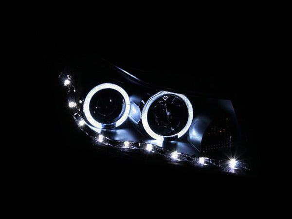 ANZO 2011-2015 Chevrolet Cruze Projector Headlights w/ Halo Black (LED Eyebrow)