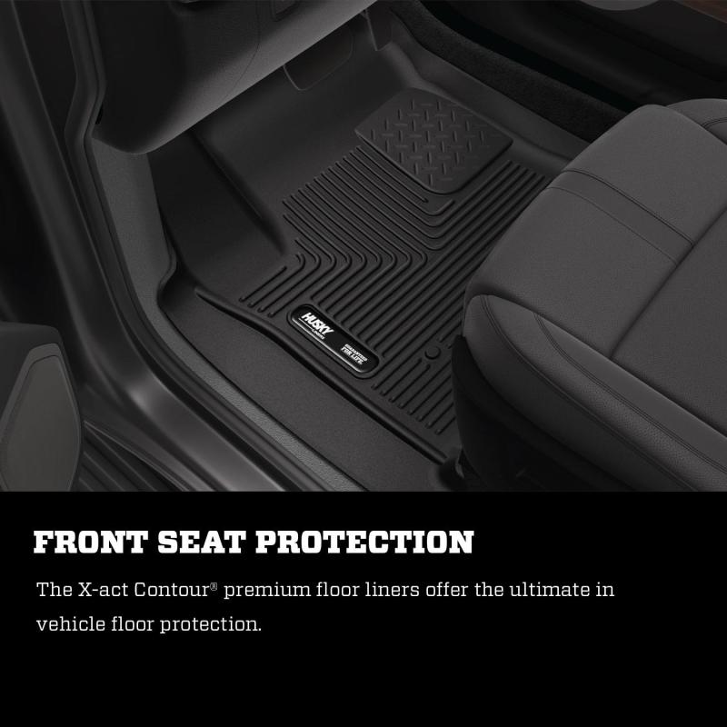 Husky Liners 2019 Chevy Silverado 1500 CC X-Act Contour Black 2nd Seat Floor Liners (Full Coverage)