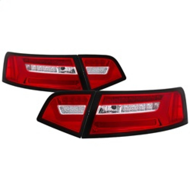 Spyder 09-12 Audi A6 LED Tail Lights - Red Clear (ALT-YD-AA609-LED-RC)