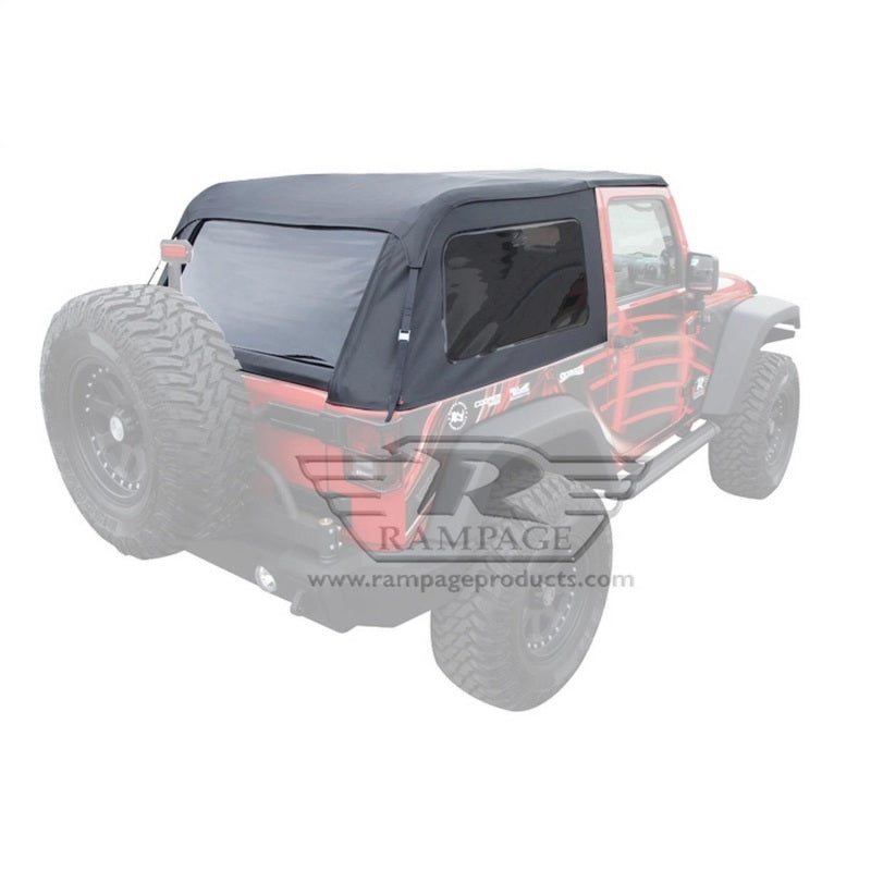 Rampage 2007-2018 Jeep Wrangler(JK) Frameless Soft Top Kit - Black Diamond