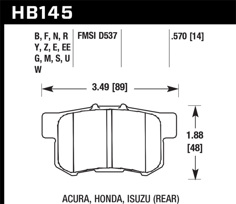 Hawk 06+ Civic Si HP+ Street Rear  Brake Pads