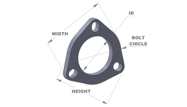 Vibrant 3-Bolt T304 SS Exhaust Flanges (2.25in I.D.) - 5 Flange Bulk Pack