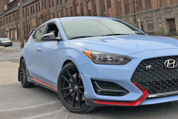 Rally Armor 2019+ Hyundai Veloster N UR White Mud Flap w/ Black Logo