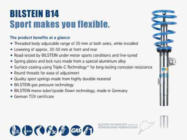 Bilstein B14 1998 Audi A6 Quattro Avant Front and Rear Suspension Kit