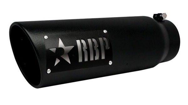 RBP RX-1 High Heat Textured Dual Badged Exhaust Tip Inlet 5in. / Outlet 6in. / Length 18in. - Black