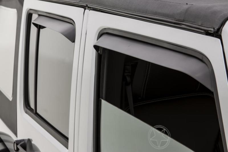 AVS 07-18 Jeep Wrangler Ventshade Front & Rear Window Deflectors 4pc - Black