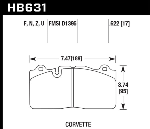 Hawk 09-11 Corvette Z06/ZR-1 (w/Carbon Ceramic Brake Package and Iron rotors) Performance Ceramic St