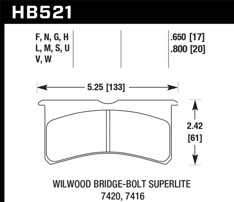 Hawk Wilwood Superlite DTC-30 Race Brake Pads