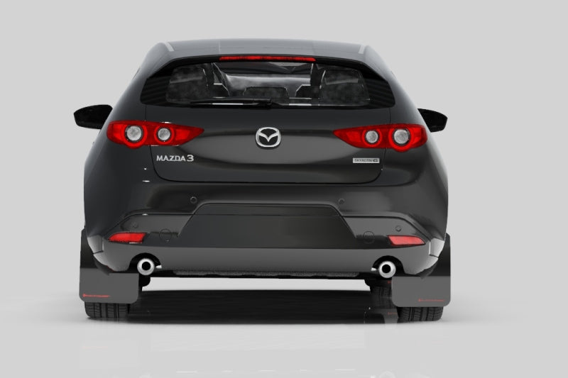 Rally Armor 2019+ Mazda3 GT Sport Hatch UR Black Mud Flap w/ Dark Grey Logo