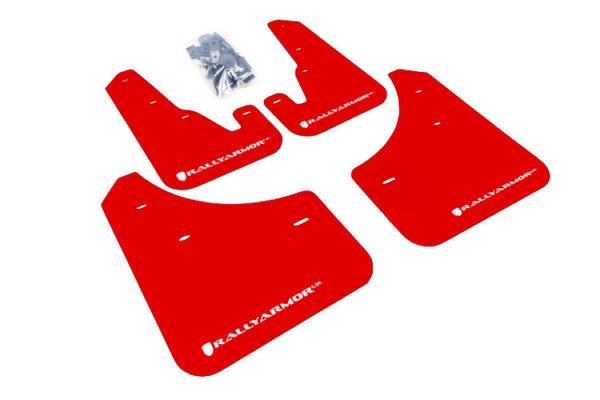 Rally Armor 2004-2009 Mazda3/Speed 3 UR Red Mud Flap w/ White Logo