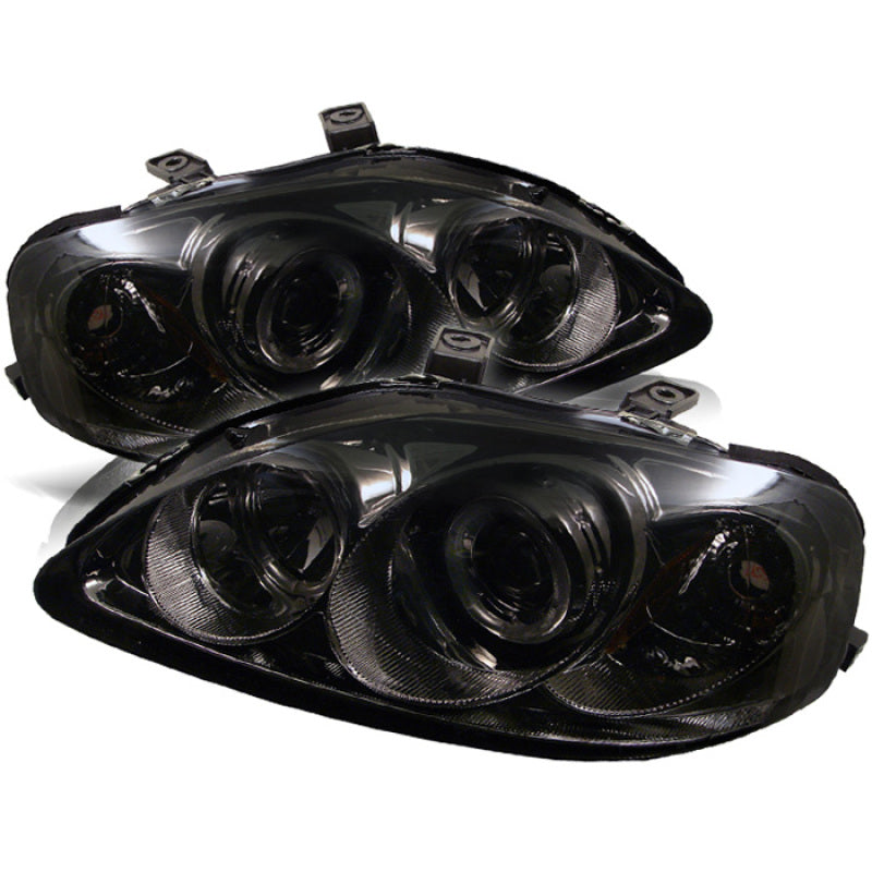 Spyder Honda Civic 99-00 Projector Headlights LED Halo Smoke High H1 Low H1 PRO-YD-HC99-AM-SMC