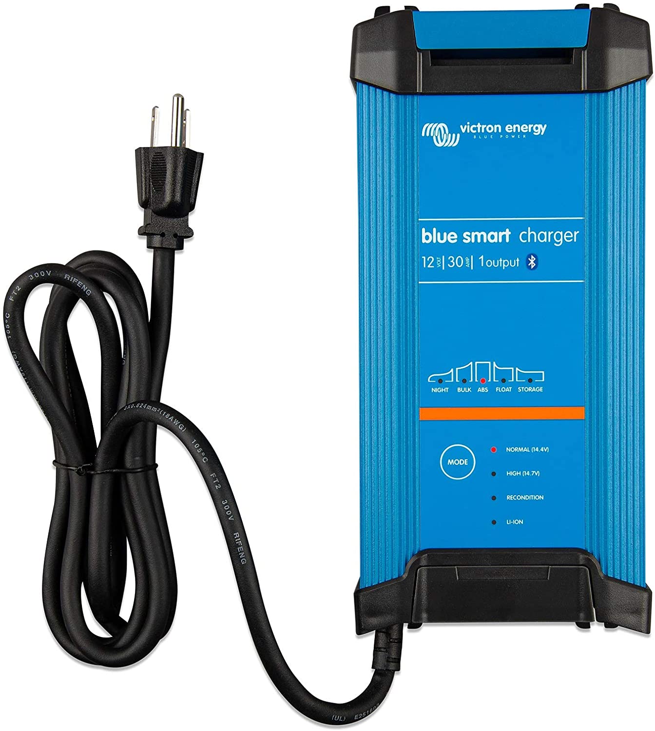 Victron Energy Blue Smart IP22 12-Volt 30 amp 120V, Single Output Battery Charger NEMA 5-15, Bluetooth