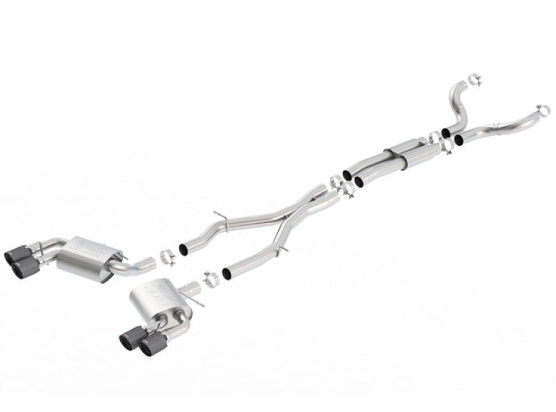 Borla 16-17 Chevy Camaro 6.2L 4in Dual CF Tips w/Black Core Dual Split Exit ATAK Catback Exhaust