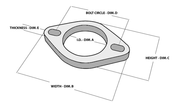 Vibrant 2-Bolt T304 SS Exhaust Flanges (2.5in I.D.) - 5 Flange Bulk Pack