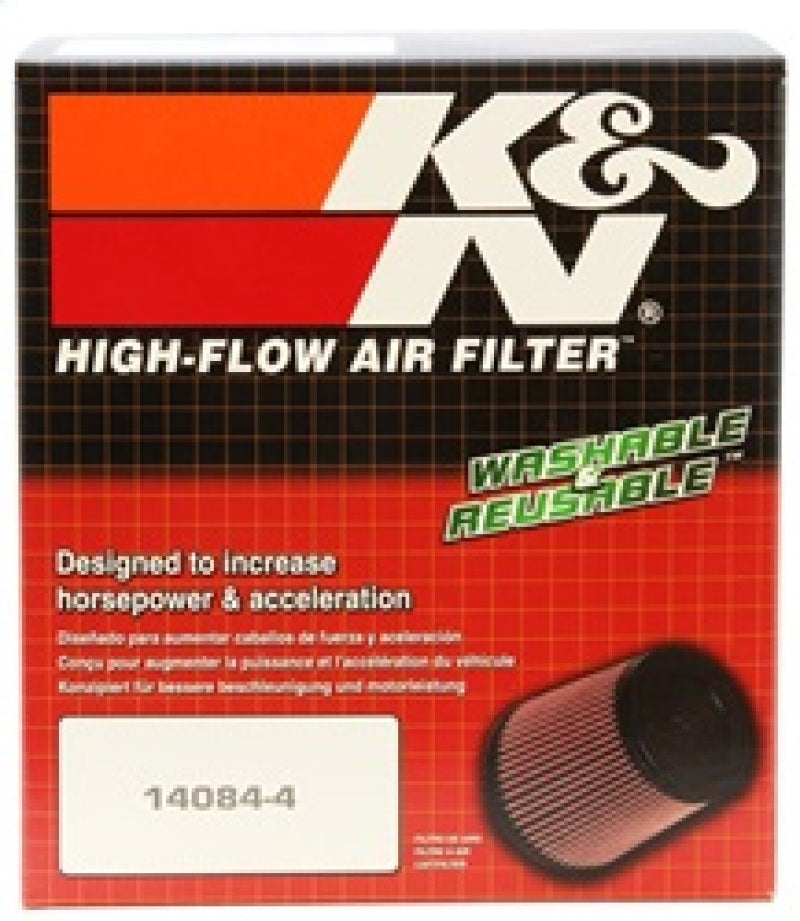 K&N Universal Chrome Filter - Round Tapered 3in Flange ID / 5in Base OD / 3.5in Top OD / 4.625in H