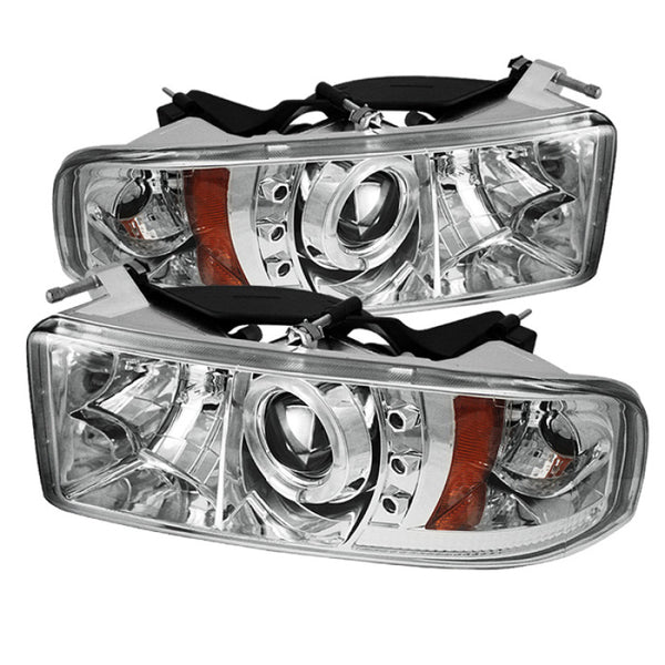 Spyder Dodge Ram 1500 94-01 94-02 Projector Headlights LED Halo LED Chrm PRO-YD-DR94-HL-AM-C