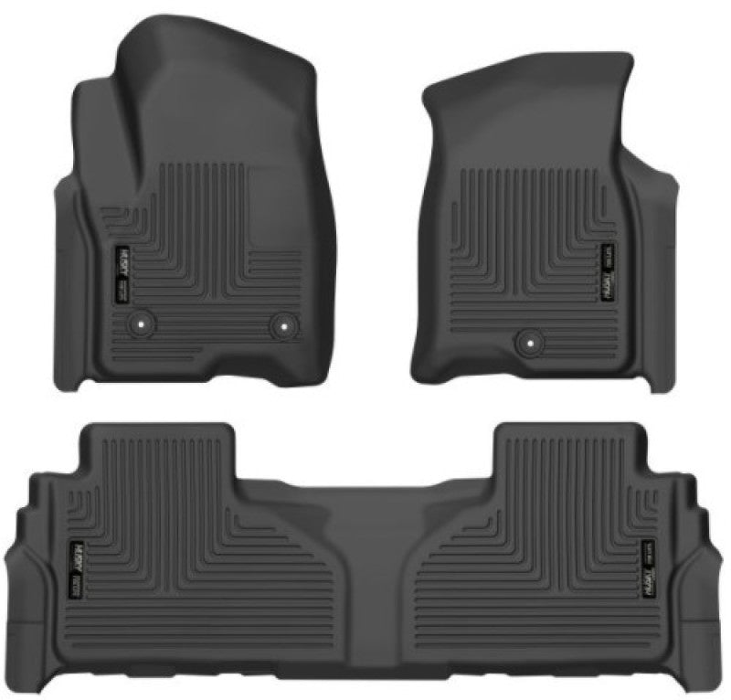 Husky Liners 2021 Suburban/Tahoe/Yukon/Yukon XL Weatherbeater Front & 2nd Seat Floor Liners - Black