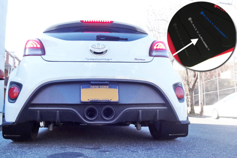 Rally Armor 12-13 Hyundai Veloster UR Black Mud Flap w/ Silver Logo