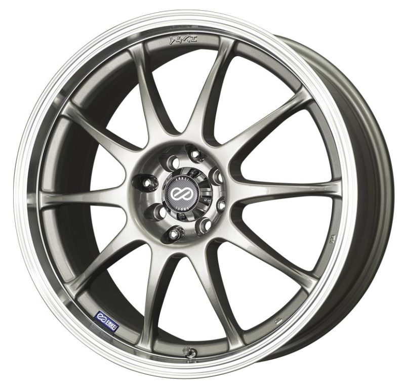 Enkei J10 17x7 5x100 38mm Offset Dia Silver w/ Machined Lip Wheel