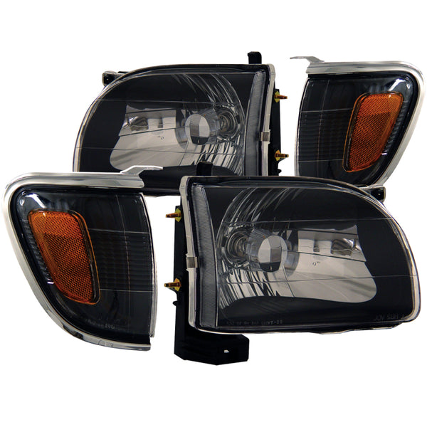 ANZO 2001-2004 Toyota Tacoma Crystal Headlights Black