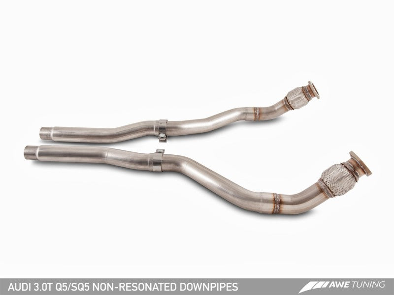 AWE Tuning Audi 8R 3.0T Non-Resonated Downpipes for Q5 / SQ5