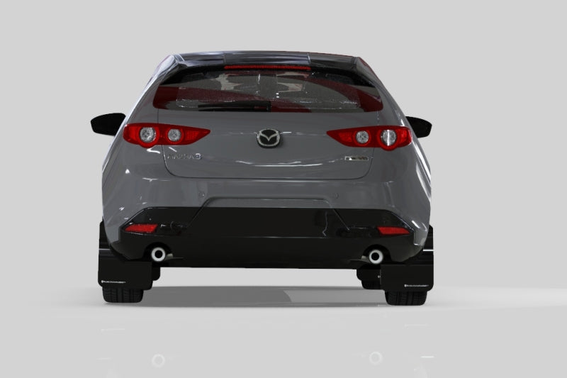 Rally Armor 2019+ Mazda3 GT Sport Hatch UR Black Mud Flap w/ White Logo