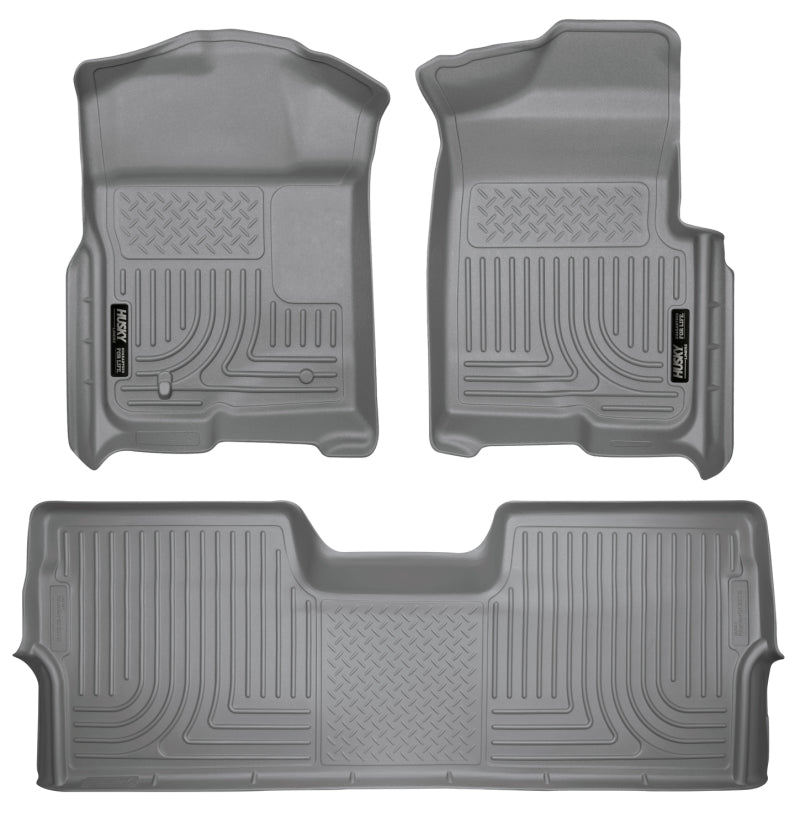 Husky Liners 09-12 Ford F-150 Super Crew Cab WeatherBeater Combo Gray Floor Liners