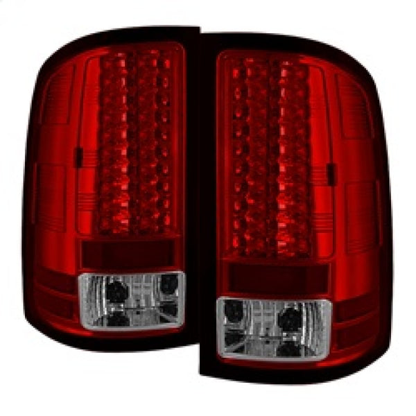 Spyder GMC Sierra 07-13 (Not 3500 Dually 4 Rear Wheels)LED Tail Lights Red Clear ALT-YD-GS07-LED-RC